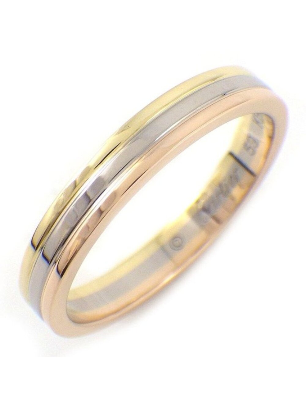Cartier Ring Vendome Wedding Band Trinity 18k Pink Gold 18k White 18k Yellow